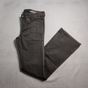 GAP 1969 Jeans Women 26R Black Low Rise Long & Lean Bootcut